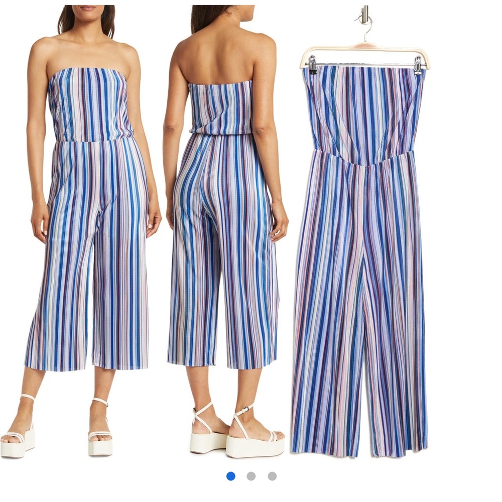 Collective Concepts Striped Strapless Jumpsuit Size Medium - NWOT